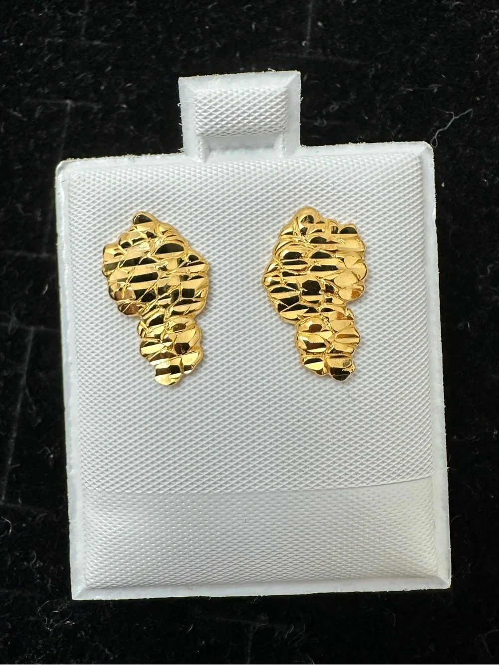 New yellow 925 Sterling silver Nugget Stud Stud Earrings